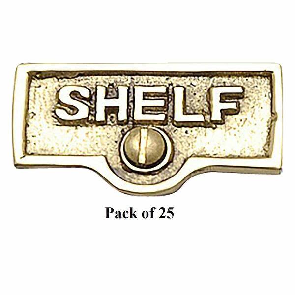 25 Switch Plate Tags SHELF Name Signs Labels Lacquered Brass